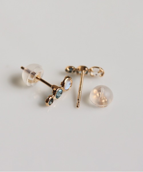 cui-cui（キュイキュイ） ピアス マルチカラーストーン ピアス | K10YG