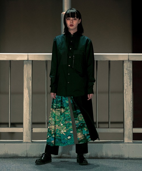 N'enuphar シャツ 播州織シャンブレーZIPシャツ メンズ レディース