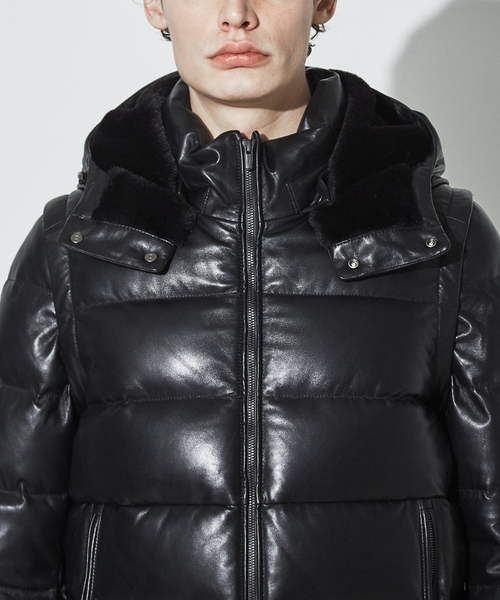 5351 POUR LES HOMMES ダウンジャケット ダウン グローブ ラムレザー