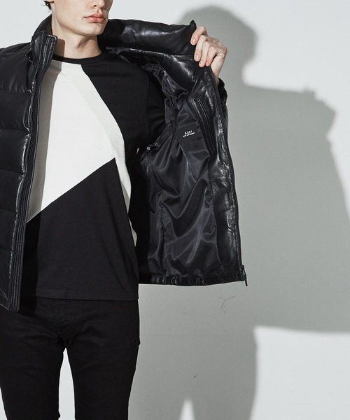 5351 POUR LES HOMMES ダウンジャケット ダウン グローブ ラムレザー