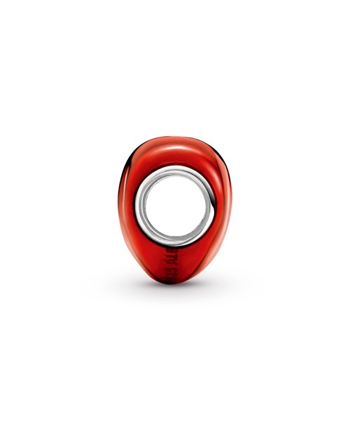 PANDORA チャーム メタリック レッド ハート レディース