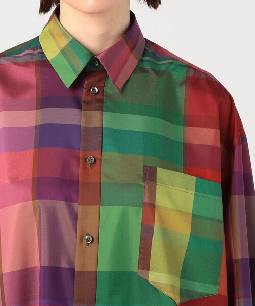 アウター TOMORROWLAND .B シルクプリエステルタフタ チェックロングシャツ チェックロングシャツ .B アウター TOMORROWLAND シルクプリエステルタフタ N6030211398(38720円)