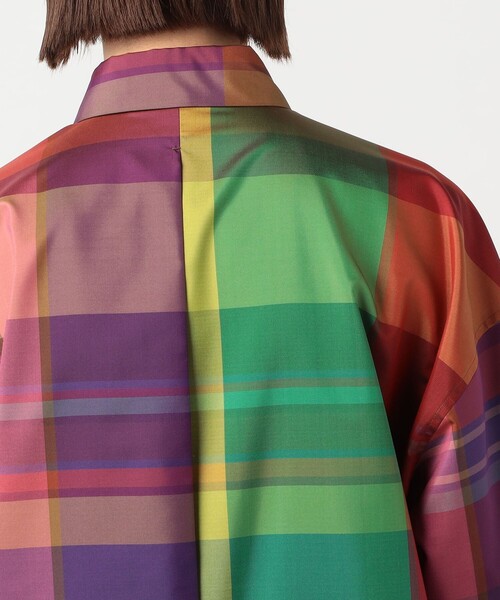 アウター TOMORROWLAND .B シルクプリエステルタフタ チェックロングシャツ チェックロングシャツ .B アウター TOMORROWLAND シルクプリエステルタフタ N6030211398(38720円)