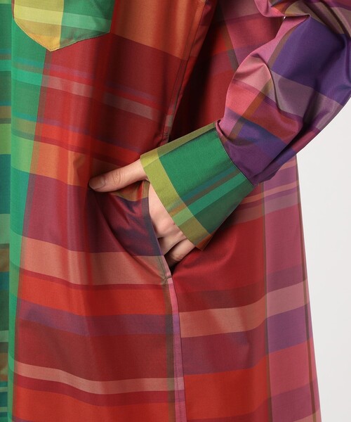 アウター TOMORROWLAND .B シルクプリエステルタフタ チェックロングシャツ チェックロングシャツ .B アウター TOMORROWLAND シルクプリエステルタフタ N6030211398(38720円)