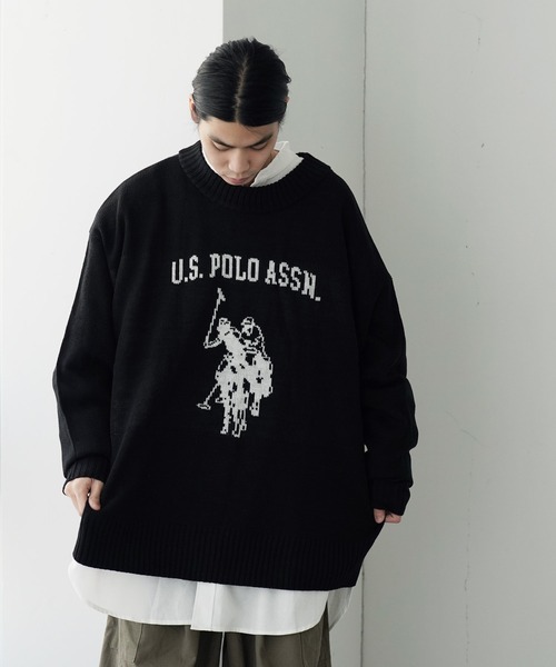 ポロ・スポーツ ベージュクルーネックセーター U.S. POLO ASSN. /ユーエスポロアッスン 別注 ワンポイントロゴ