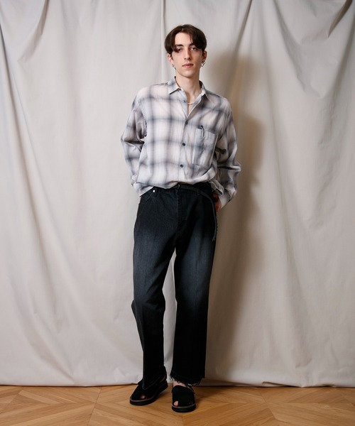 FACTOTUM シャツ 「FACTOTUM」ボイルコットンラウンドヘムシャツ