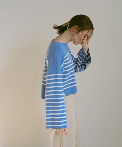 tシャツ Marie Miller ボーダーベルスリーブトップ レディース Marie Miller ボーダーベルスリーブトップ（Tシャツ/カットソー