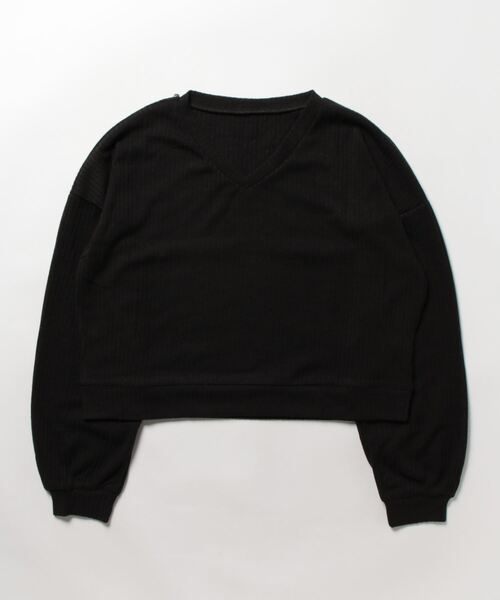 COO+i（クーイ） ニット セーター ショート丈薄手Vネックニット