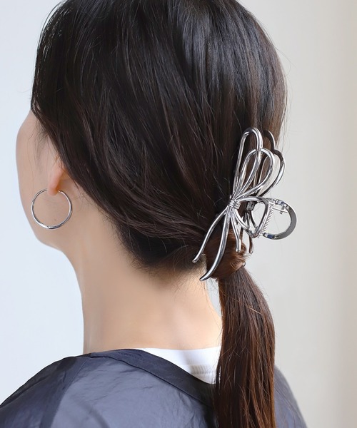 ANEMONE ヘアクリップ リボンラインメタルバンス : ZOZOTOWN