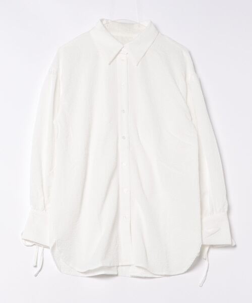 ブラウス シャツ シアーチェックリボン開きカフスブラウス レディース STYLEBLOCK ブラウス シャツ シアーチェックリボン開きカフス