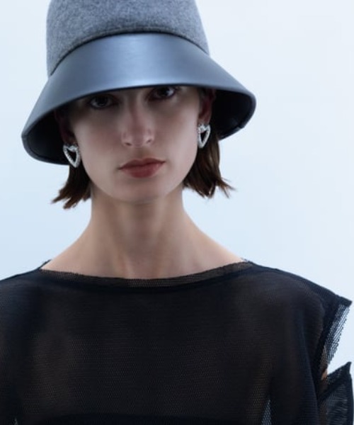 IRIS 47 サンシェードハット 黒 未使用美品 IRIS47（イリスフォーセブン） 帽子 ハット 「IRIS 47」shade hat