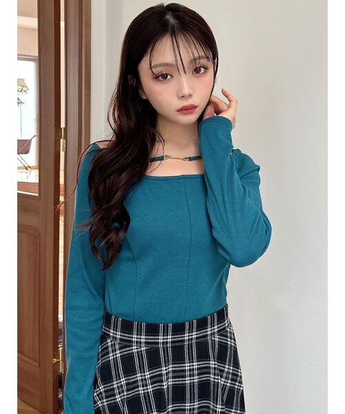 RESEXXY tシャツ ダブルストラップカットリブトップス