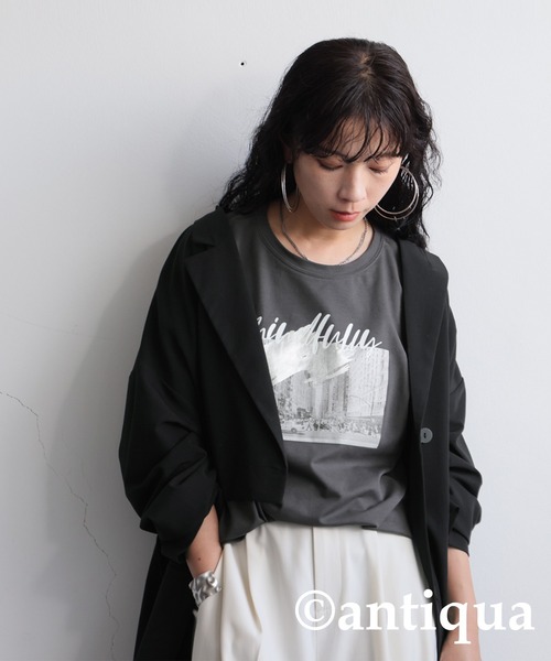 antiqua tシャツ 風景画プリントTシャツ レディース : ZOZOTOWN
