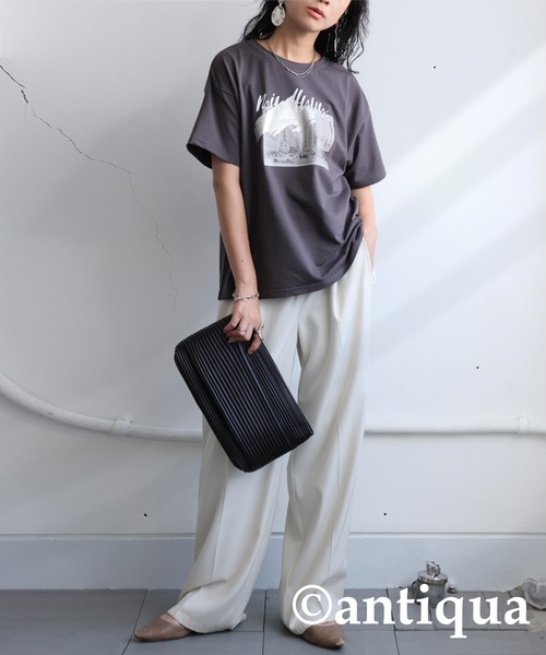 antiqua tシャツ 風景画プリントTシャツ レディース : ZOZOTOWN