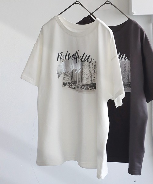 antiqua（アンティカ） tシャツ 風景画プリントTシャツ レディース