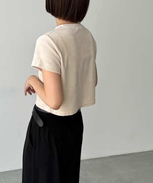 CANAL JEAN tシャツ El mar コンパクトベロア半袖Tシャツ