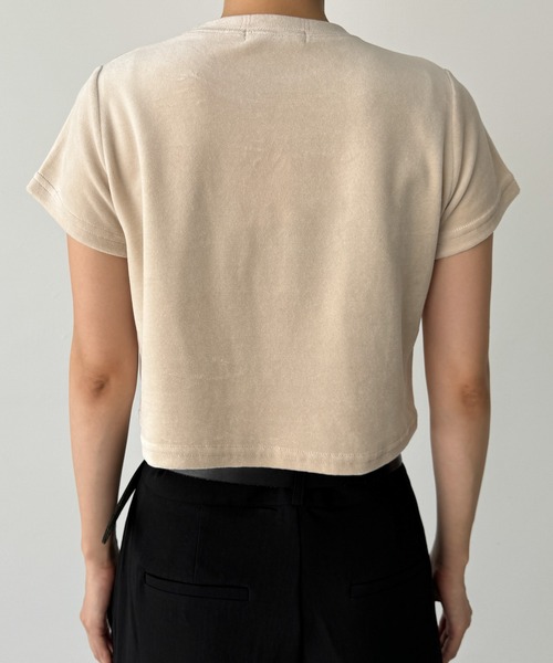 CANAL JEAN tシャツ El mar コンパクトベロア半袖Tシャツ