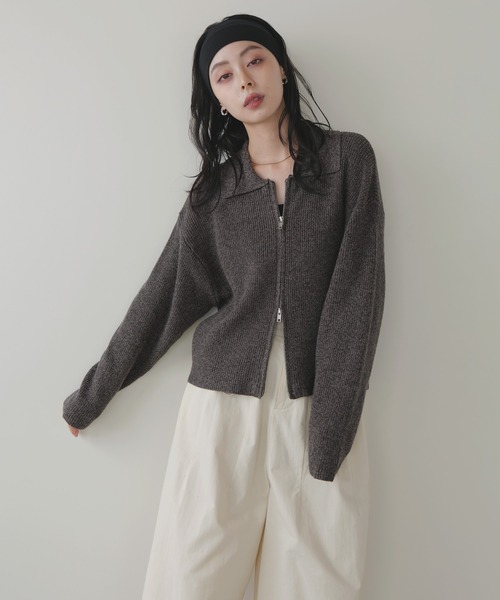 美品 2023 ルネ ダブルジップ パール ニット カーディガン 濃紺 白 36 楽天市場】【店内全品20％OFFクーポン】9/11 1:59まで□パール