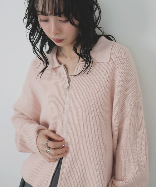 LIAN（リアン） ニット セーター ダブルジップポロニットカーディガン