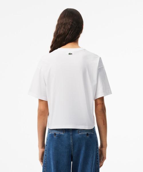 tシャツ ヘビイーオンス コットン ワイド＆クロップドTシャツ レディース LACOSTE tシャツ ヘビイーオンス コットン ワイド＆クロップドT