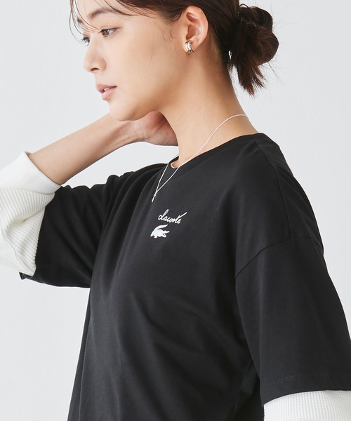 PATOU ストライプ　クロップド　コットンTシャツ Patou | オーガニックコットン パトゥ ボクシーストライプ Tシャツ