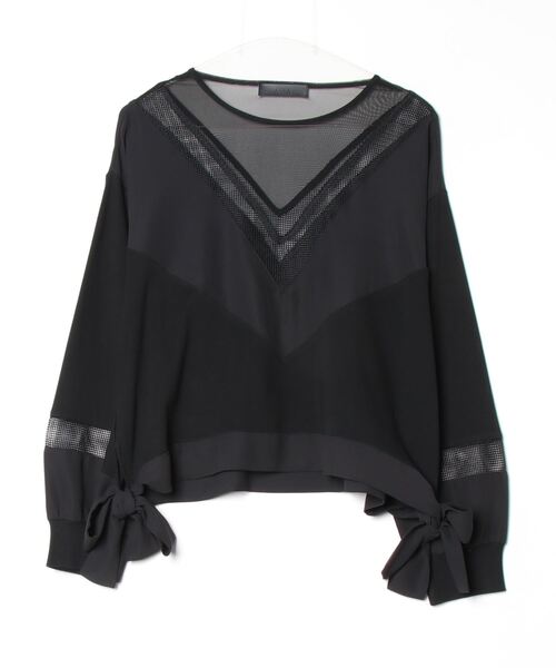 AULA tシャツ Tシャツ AULA/アウラ/別注サイドリボンVトップス 
