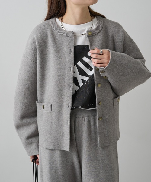 pual ce cin カーディガン ミラノリブニットカーディガン レディース