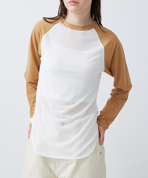 tシャツ SHEER RINGER RAGLAN LONG SLEEVE レディース メンズ M TO R tシャツ SHEER RINGER RAGLAN LONG SLEEVE レディース
