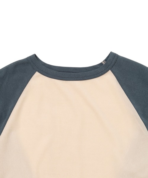 M TO R tシャツ SHEER RINGER RAGLAN LONG SLEEVE レディース