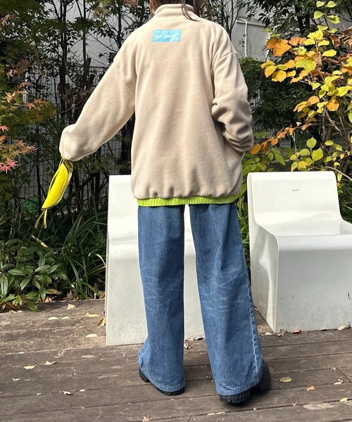 mi via loca トレーナー スウェット 配色フリースボア アノラックプル