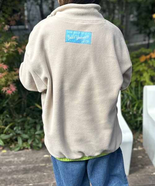 mi via loca トレーナー スウェット 配色フリースボア アノラックプル