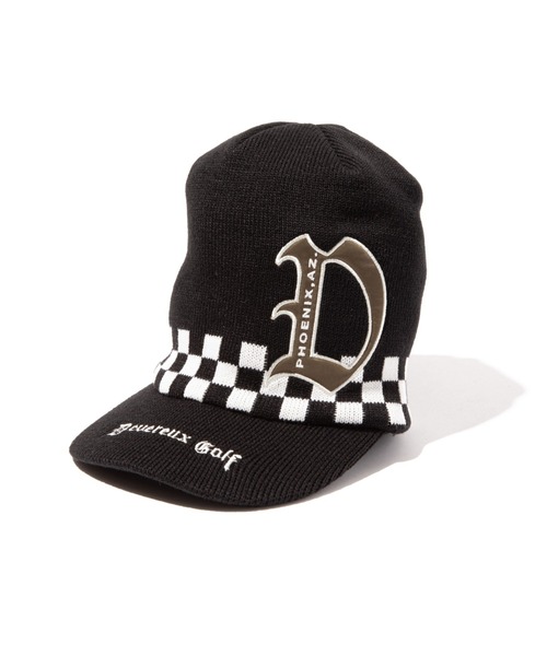 DEVEREUX GOLF キャップ 帽子 Dロゴツバ付きニットキャップ メンズ