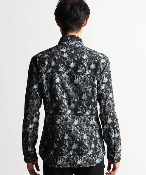 ニコルクラブフォーメン（NICOLE CLUB FOR MEN）/アラカルトプリント　スタンドカラーシャツ NICOLE CLUB FOR MEN（ニコルクラブフォーメン） シャツ アラカルト