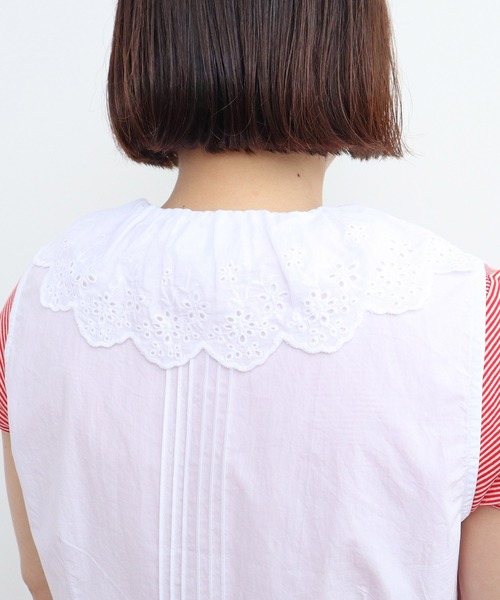新品Dot＆Stripes CHILD WOMANノースリーブブラウス Dot＆Stripes CHILD WOMAN コットンメッシュ レースノースリーブ