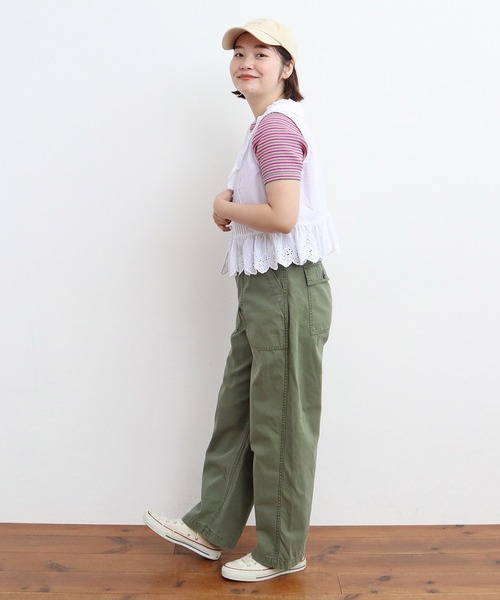 タイプライター ノースリーブレースブラウス Dot＆Stripes CHILD WOMAN ブラウス シャツ タイプライター