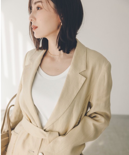 tシャツ シルクタッチコットンUネックT レディースの画像