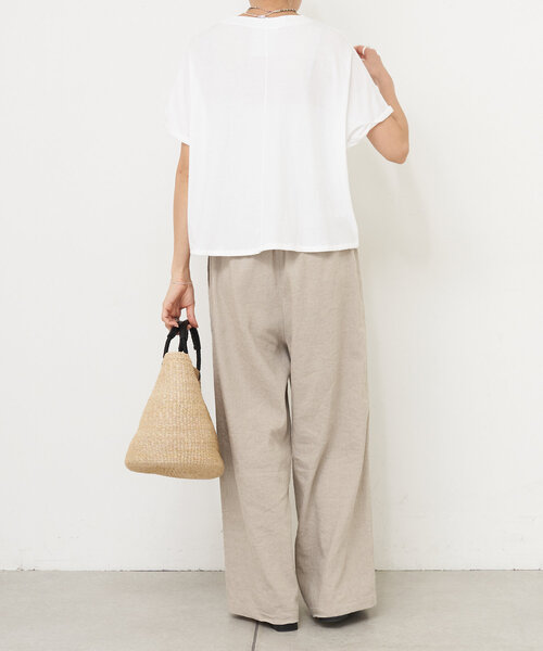 BEARDSLEY ウエストリブリネンパンツ 25SS新品 BEARDSLEY パンツ ウエストリブリネンパンツ レディース