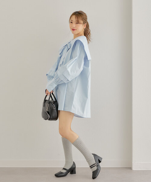 美品 定価約7万 COTOO ビッグカラー 2way ワンピース viale-10.jpg