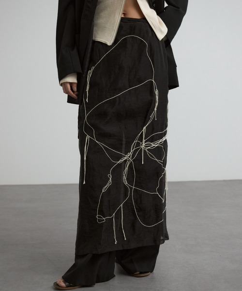 CREDONA（クレドナ） ロング スカート ART EMBROIDERY WRAP SKIRT