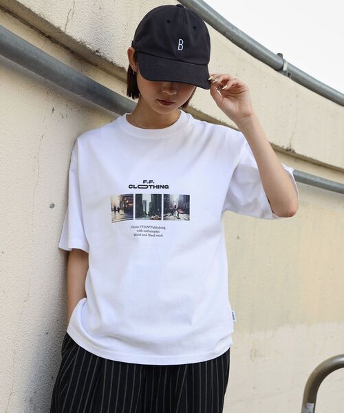 ffein tシャツ 「FFEIN（フェイン）」フォトプリントショート丈Tシャツ