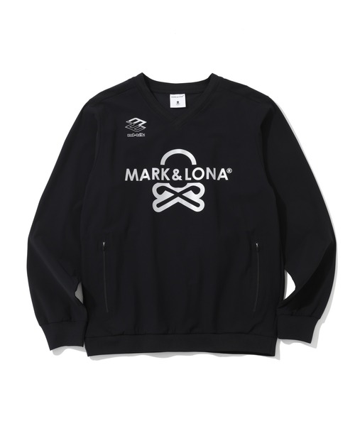 MARK & LONA ブラック　シャカシャカ　総ロゴ　上着 サイズ48 MARK&LONA（マークアンドロナ） コート ジャケット Vortex V-Neck