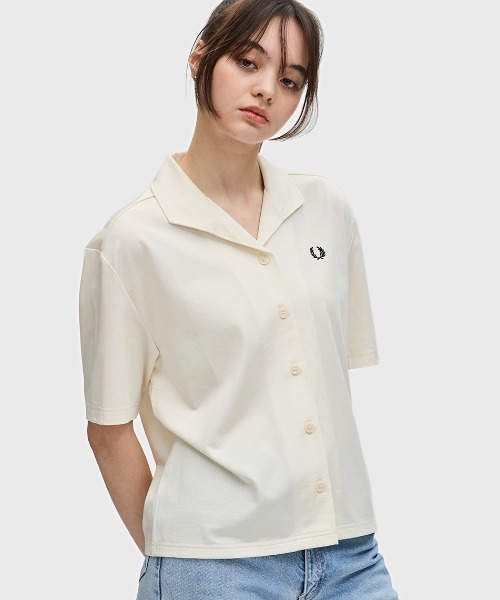 ブラウス シャツ Open Collar Jersey Shirt／オープンカラージャージーシャツ レディース