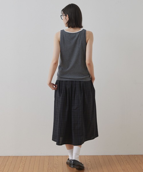 Unblend スカート 「Unblend」チェックフレア ロングスカート