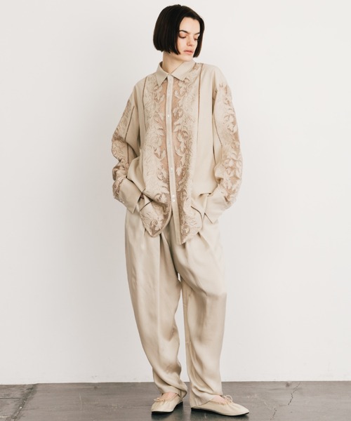 美品CREDONA クレドナ　シャツ　ブラウス CREDONA（クレドナ） ブラウス シャツ EMBROIDERY SHIRTS/エンブロイ