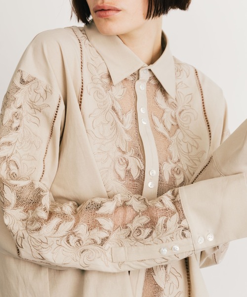 CREDONA（クレドナ） ブラウス シャツ EMBROIDERY SHIRTS/エンブロイ