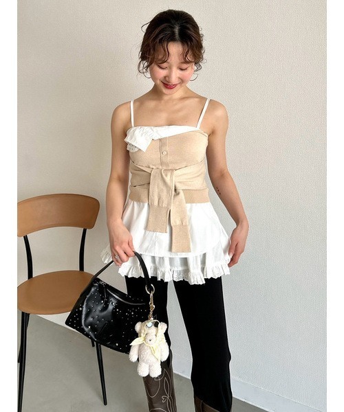 LILY BROWN ニット セーター レイヤードカップイントップス