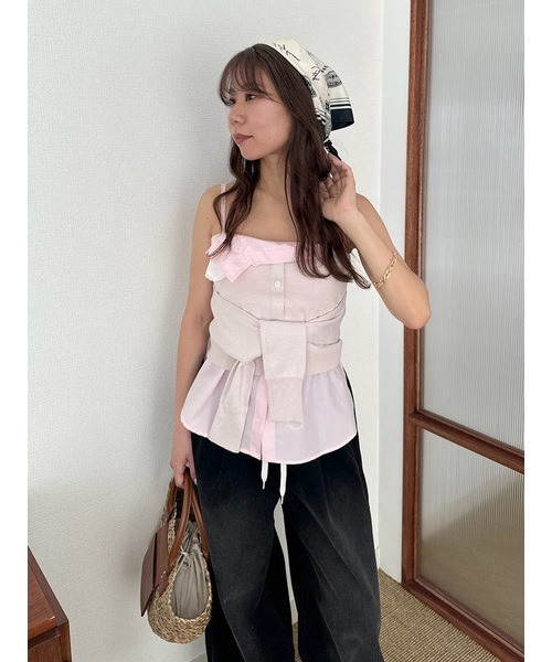 LILY BROWN ニット セーター レイヤードカップイントップス