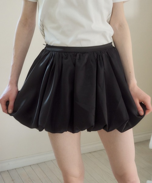 バルーンスカート【Soft Seoul】DOTTED ARGYLE BALLOON SKIRT FEKETE スカート POLKA DOT MINI BALLOON SKIRT / ドットミニ