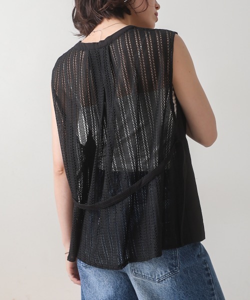 ベスト ジレ バックレースジレ レディース