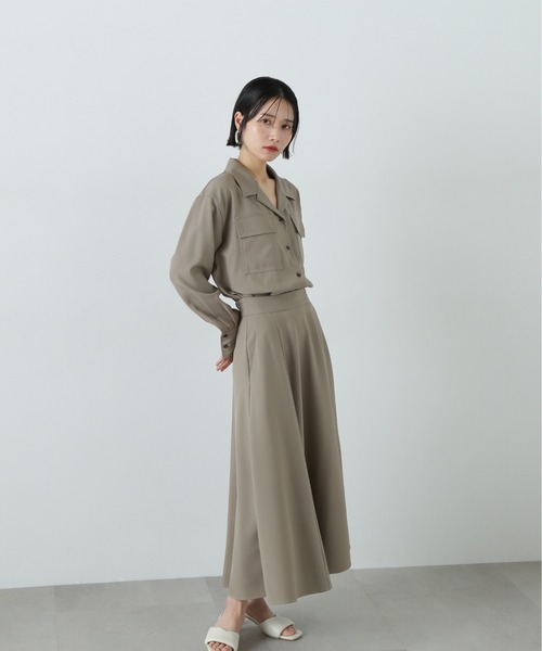 シャツドッキングワンピース WEB限定/低身長サイズあり/ドッキングシャツワンピース